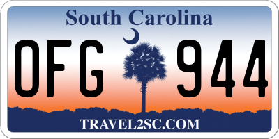 SC license plate OFG944