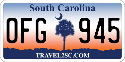 SC license plate OFG945