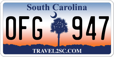 SC license plate OFG947
