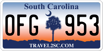 SC license plate OFG953