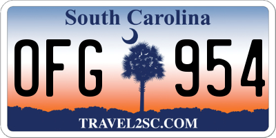 SC license plate OFG954