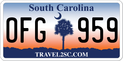 SC license plate OFG959