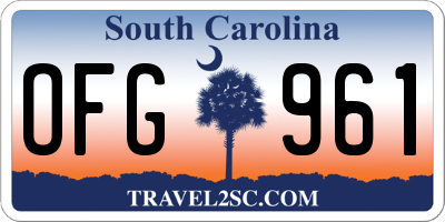 SC license plate OFG961