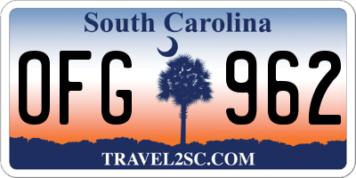 SC license plate OFG962