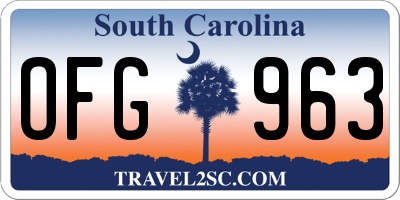 SC license plate OFG963