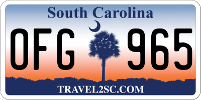 SC license plate OFG965