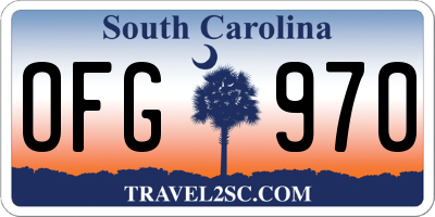 SC license plate OFG970
