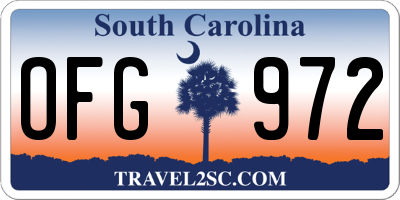 SC license plate OFG972