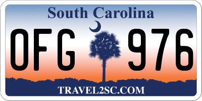 SC license plate OFG976