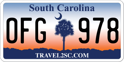 SC license plate OFG978
