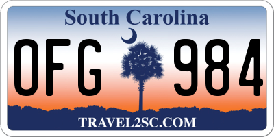 SC license plate OFG984