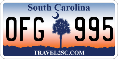 SC license plate OFG995