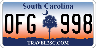 SC license plate OFG998