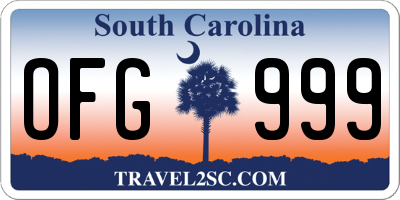 SC license plate OFG999