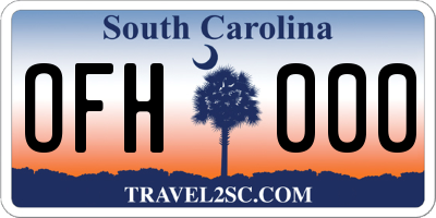 SC license plate OFH000