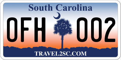 SC license plate OFH002