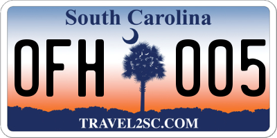 SC license plate OFH005