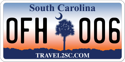 SC license plate OFH006