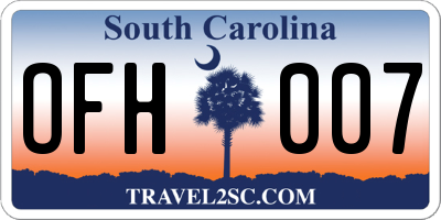 SC license plate OFH007