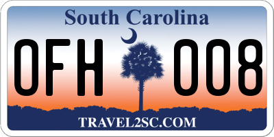 SC license plate OFH008