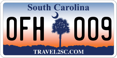 SC license plate OFH009