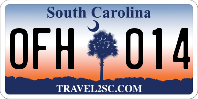 SC license plate OFH014