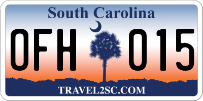 SC license plate OFH015