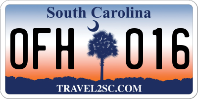 SC license plate OFH016