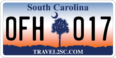 SC license plate OFH017