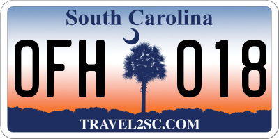 SC license plate OFH018