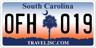 SC license plate OFH019