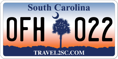 SC license plate OFH022
