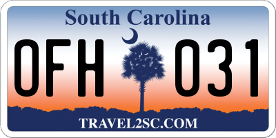 SC license plate OFH031