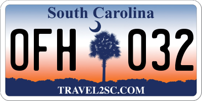 SC license plate OFH032