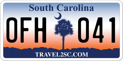 SC license plate OFH041