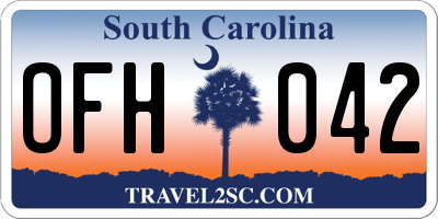 SC license plate OFH042