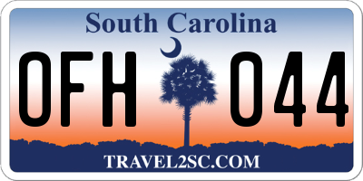 SC license plate OFH044
