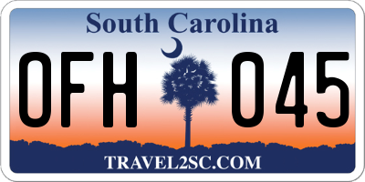 SC license plate OFH045