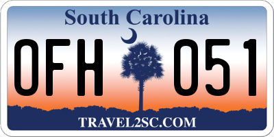 SC license plate OFH051