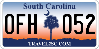 SC license plate OFH052