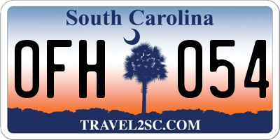 SC license plate OFH054