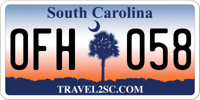 SC license plate OFH058