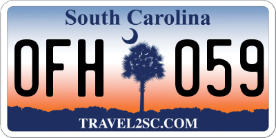 SC license plate OFH059