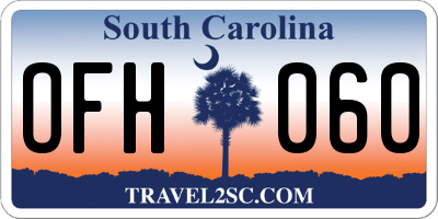SC license plate OFH060