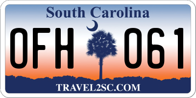 SC license plate OFH061