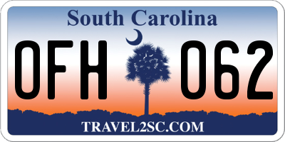 SC license plate OFH062