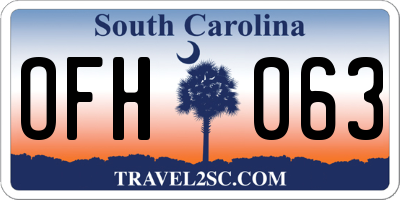 SC license plate OFH063