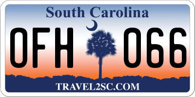 SC license plate OFH066