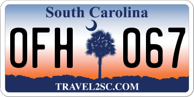 SC license plate OFH067