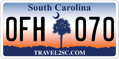 SC license plate OFH070